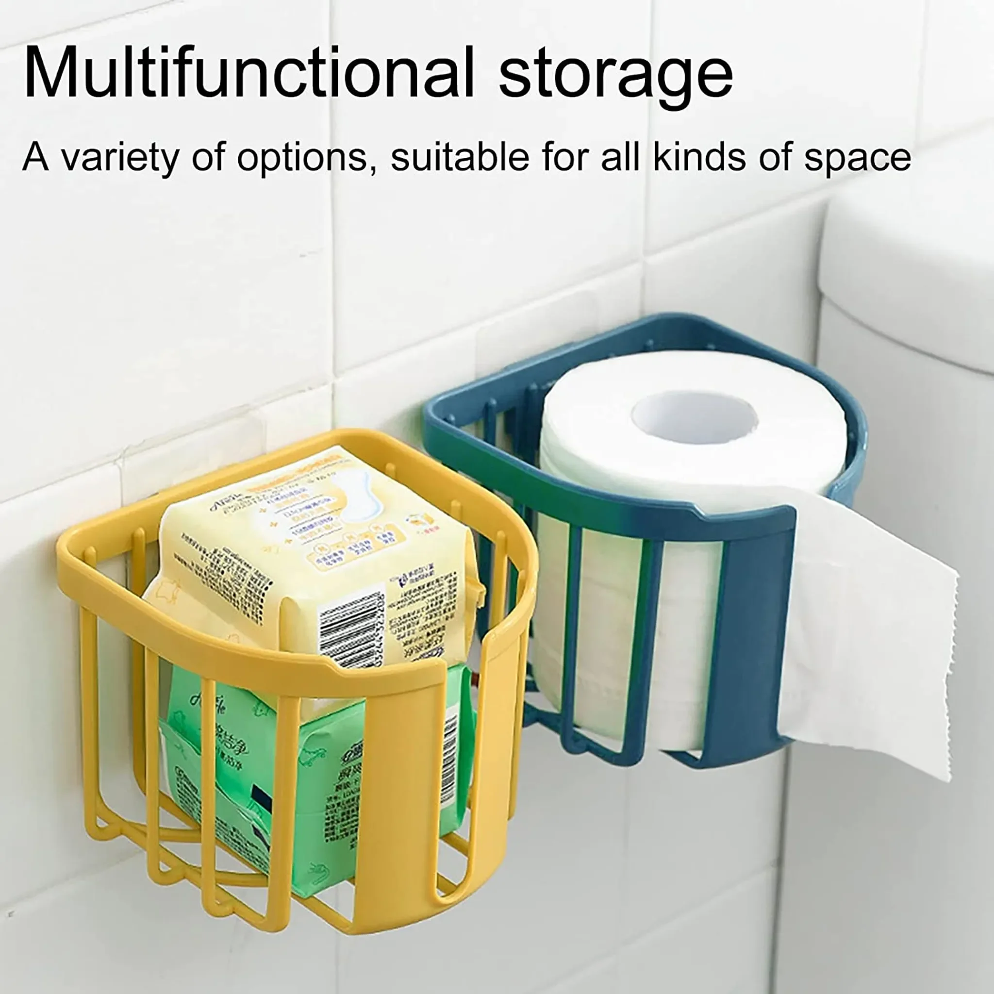 Toilettenpapierhalter über dem Spülkasten – Blau
